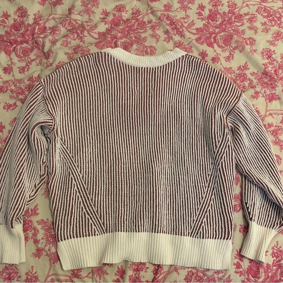 Aerie Red and White Striped Knit Sweater - Picture 3 of 3